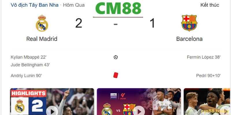 Trận đấu Real Madrid vs Barcelona ngày 26-10